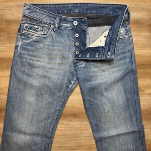 Diesel Jeans Men 29x32 Blue Reslim Slim Straight Leg Made Italy Thrashed Vintage